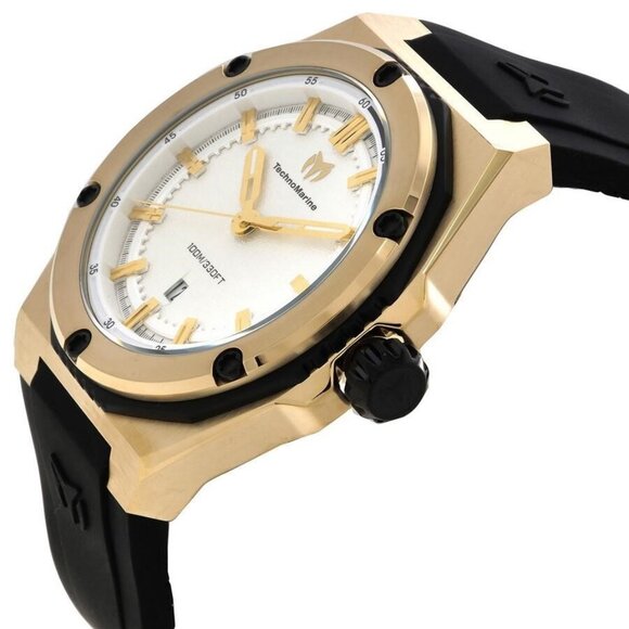 NWT Authentic Technomarine Coral Quartz Silver Dial Men's Watch - Picture 2 of 3